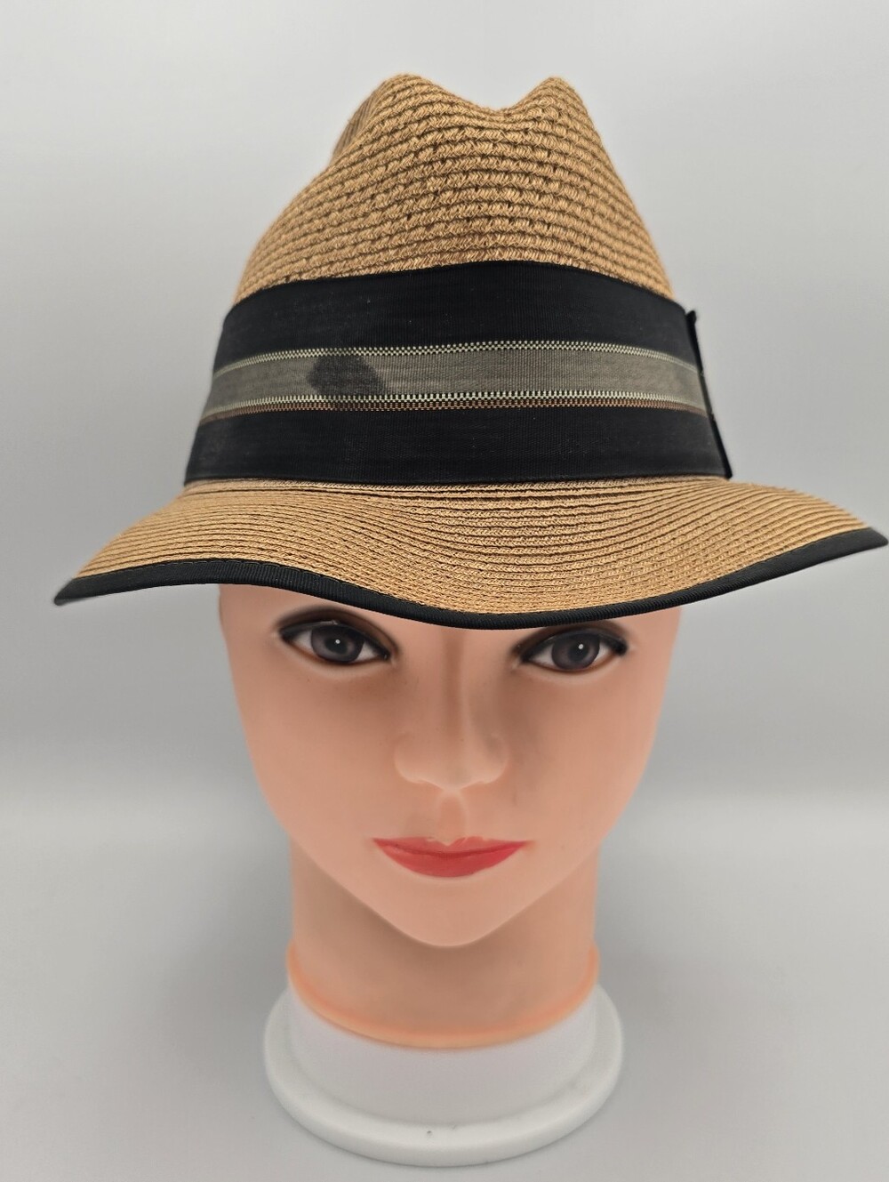 Vintage Resistol Self Comforming Trilby Fedora Straw Hat Size 6 3/4